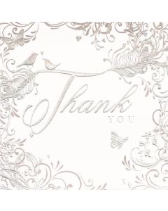 6 CARDS THANK YOU WEDDING GIFT EMBOSSED