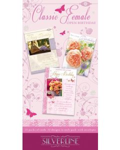 Birthday Assorted Box of Cards C50 144/12Pks Silverline