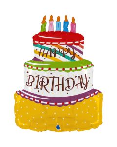 25" Birthday Cake Shape Foil Grabo
