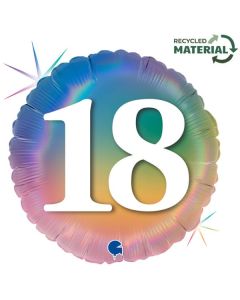 18" Age 18 Colourful Rainbow Foil Balloon Grabo