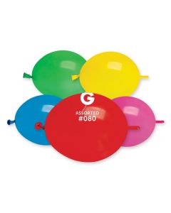 6" Pk100 Link Balloons Asst #080 GemarUK