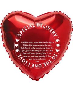 18" Valentine Love Message Heart Foil Balloon
