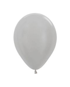 5" Pearl Silver 481 Latex Balloons Pk50 Sempertex