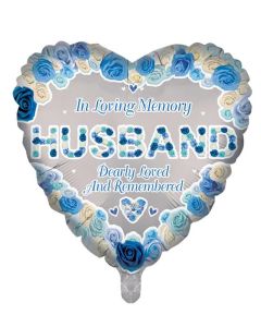 18" In Loving Memory Husband Heart