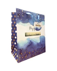 Medium Quality Happy Birthday Gift Bags With Foil Effect Tulip