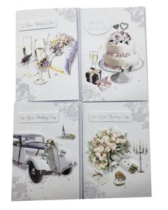 C50 HANDMADE CARDS WEDDING PK6 BOX OF 4