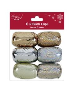 6Pk Ribbon Cops Gold/Silver Mix Eurowrap