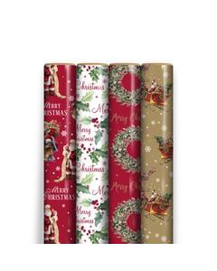 4M Trad Gift Wrap Box Of 42 Eurowrap