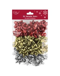 16Pk Trad Mix Metallic Bows Eurowrap