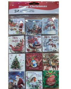 24 3D Christmas Gift Tags Tulip