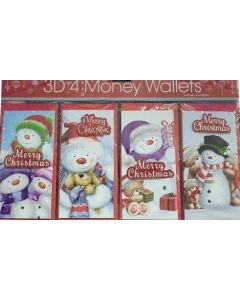 4 3D Christmas Money Wallets Tulip