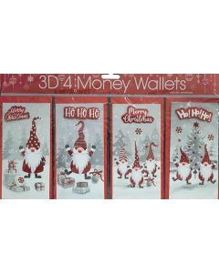 4 3D Christmas Money Wallets Tulip