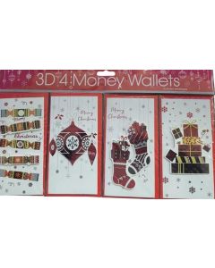 4 3D Christmas Money Wallets Tulip