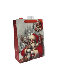 Santa & Reindeer Medium Gift Bags pk6