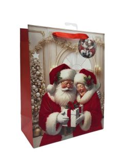 Mr & Mrs Santa Large Gift Bags Pk6