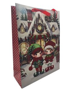 Elf Couple X-Large Gift Bags pk6 Tulip
