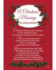 Pk6 Grave Cards Xmas Message Trad