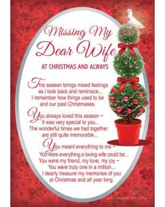 Pk6 Grave Cards Xmas Wife Trad
