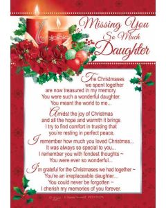 Pk6 Grave Cards Xmas Daughter Trad
