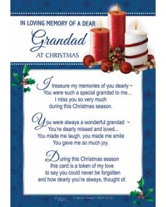 Pk6 Grave Cards Xmas Grandad Trad