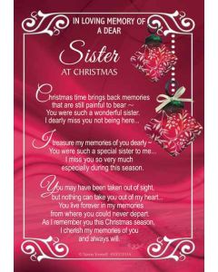 Pk6 Grave Cards Xmas Sister Trad