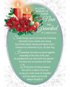 Pk6 Grave Cards Xmas Nan & Grandad Trad