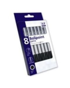 8 Retractable Ballpoint Pens Blk IG Desgin