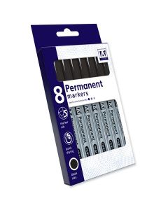 8 Permanent Markers (Black) IG Desgin