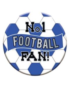 Blue and White Football Jumbo Badge Sensations