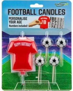 8Cm Football Shirt Candle Red Oaktree