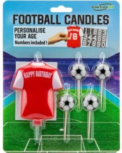 8Cm Football Shirt Candle Red/White Oaktree