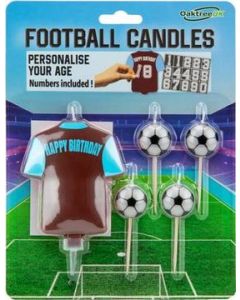 8Cm Football Shirt Candle Claret/Blue Oaktree