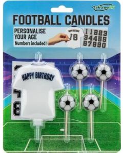 8Cm Football Shirt Candle White Oaktree