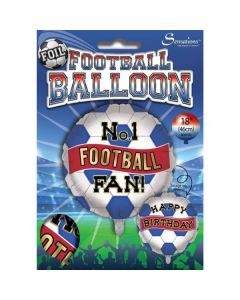18" Birthday Football Blue & Red Foil Balloon Sensations