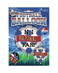18" No.1 Fan Football Blue & Red Foil Balloon Sensations