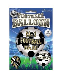 18" Birthday Football Black & White Foil Balloon Sensations