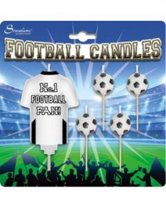 Black and White Football Candles Sensations