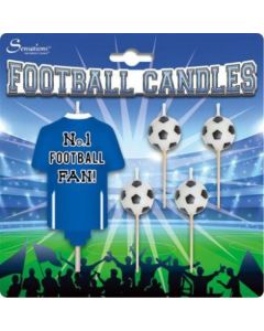 Blue and White Football Candles Sensations