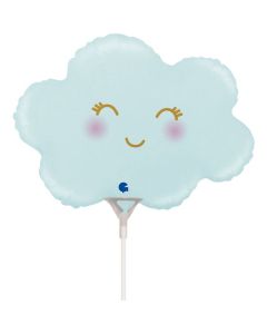 14" Cloud Satin Pastel Blue Mini Shape Foil Grabo Unpackaged