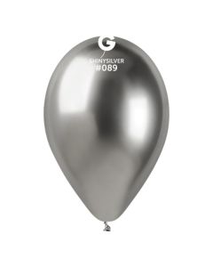 13" Shiny Silver Latex Balloons Pk25 #089 Gemar
