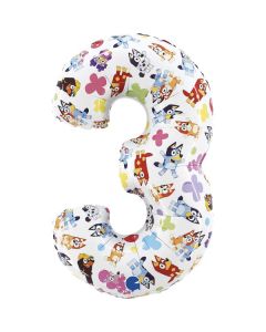 26" Bluey Number 3 Foil Balloon Grabo