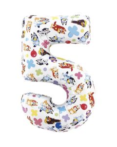 26" Bluey Number 5 Foil Balloon Grabo