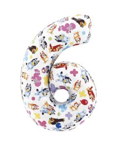 26" Bluey Number 6 Foil Balloon Grabo