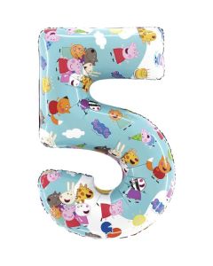 26" Peppa Pig Number 5 Foil Balloon Grabo