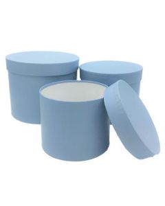 Light Blue Hat Boxes Set Of 3