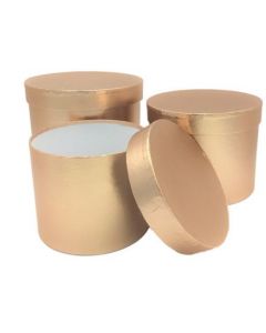 Rose Gold Hat Boxes Set Of 3