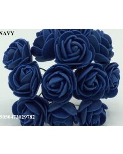 2.5cm Open Foam Roses Navy Blue