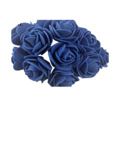 2.5cm Foam Rose Bunch Royal Blue
