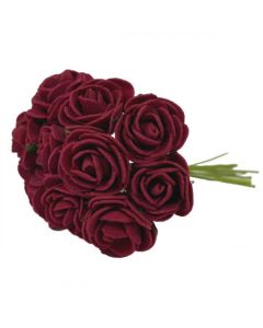 2.5cm Foam Roses Burgundy