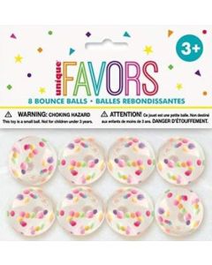 Confetti Filled Bounce Balls 8pk Unique